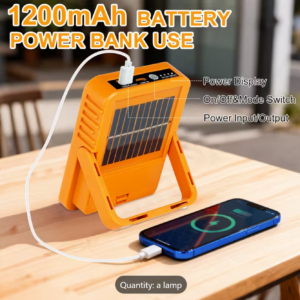 Portable Solar Emergency Power Bank & Flashlight 1200mAh
