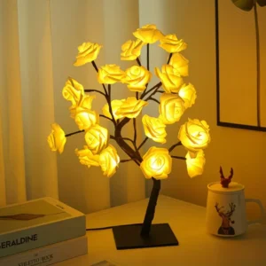 LED Rose Tree Lamp with Flower