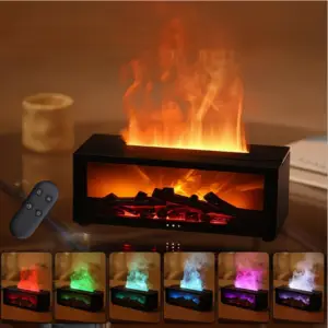 3D Flame Fireplace with Realistic Flame Effect, Aromatherapy Diffuser