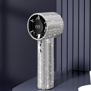 Portable Handheld Fan with Simulated Diamond Sparkle