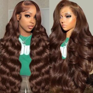 Chocolate Brown Body Wave 13x6 Lace Human Hair Wig