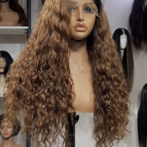 Honey Brown Deep Wave HD Lace Wig | 100% Virgin Human Hair