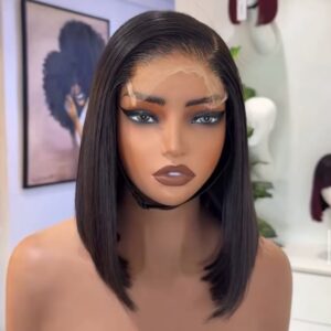Classic Sleek Bob HD Lace Wig – Natural Black
