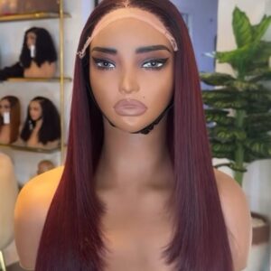 Burgundy Silk Straight HD Lace Wig