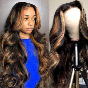 Highlight Ombre Lace Front Wig 13x6 Human Hair